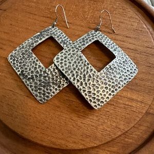 Silver hammered earrings